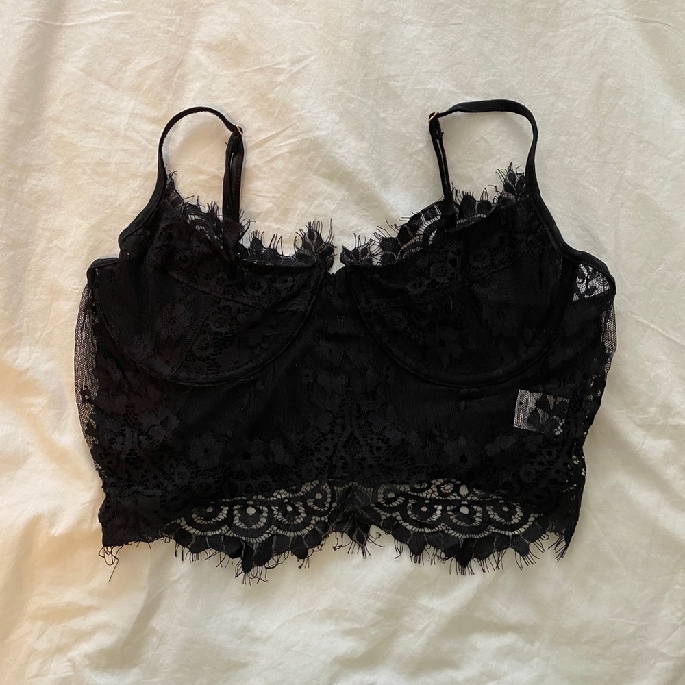 NWOT Honey Black Lace Bralette